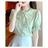Baby Doll Collar Embroidered Cotton Shirt Women's Fashionable Cotton Summer New Fashion Loose Small Fresh Top
