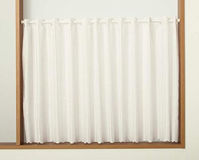 

Cafe Daytime Glitter 190cm Wide x 90cm 1 Panel Wide-Size Curtain, Visibility, Mirror, 4281, Stripe, Off-White, Long,
