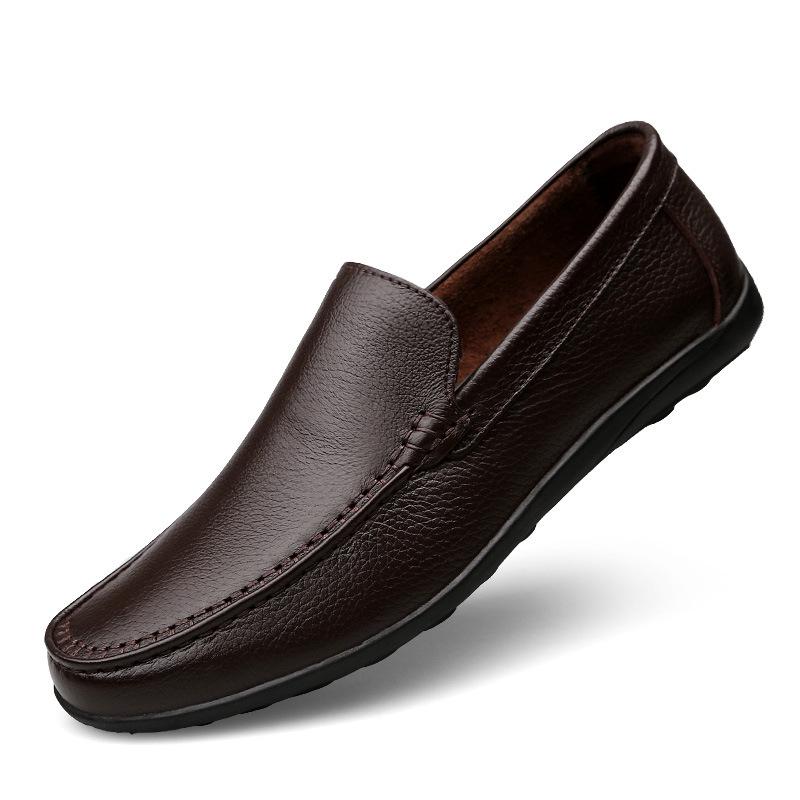 Men s Large Size Leather Loafers - Formal & Casual Versatile Moccasins Size 41