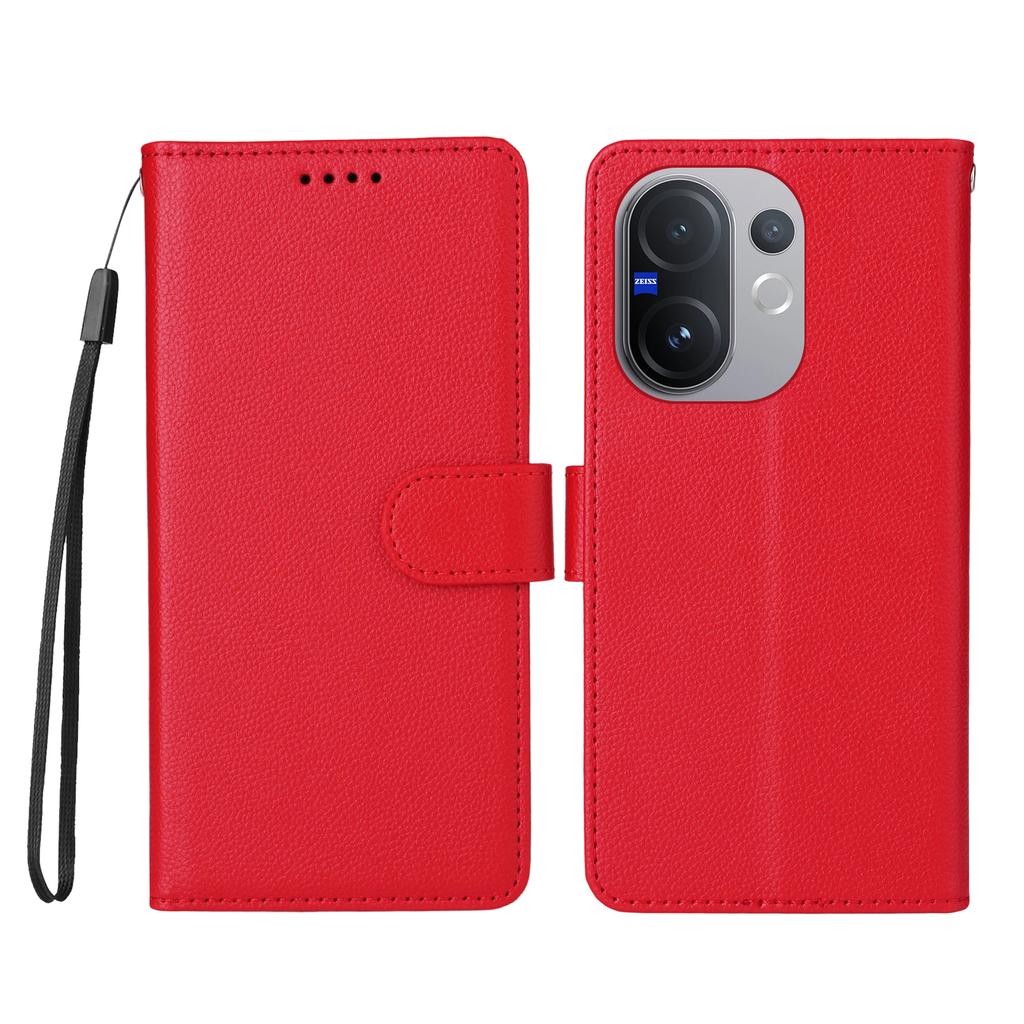 For Vivo V60 5G Case RFID Blocking 3 Card Slots PU Leather Phone Cover with Wrist Strap