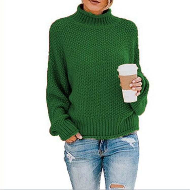 Women's 2026 High Neck Autumn/Winter Chunky Knit Sweater - European & American Style