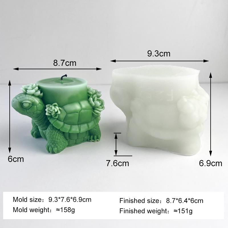 3D Tortoise Succulent Cactus Silicone Candle Mold Handmade Gift Crafts Plaster Resin Mold DIY Turtle Handmade Soap Candle Making