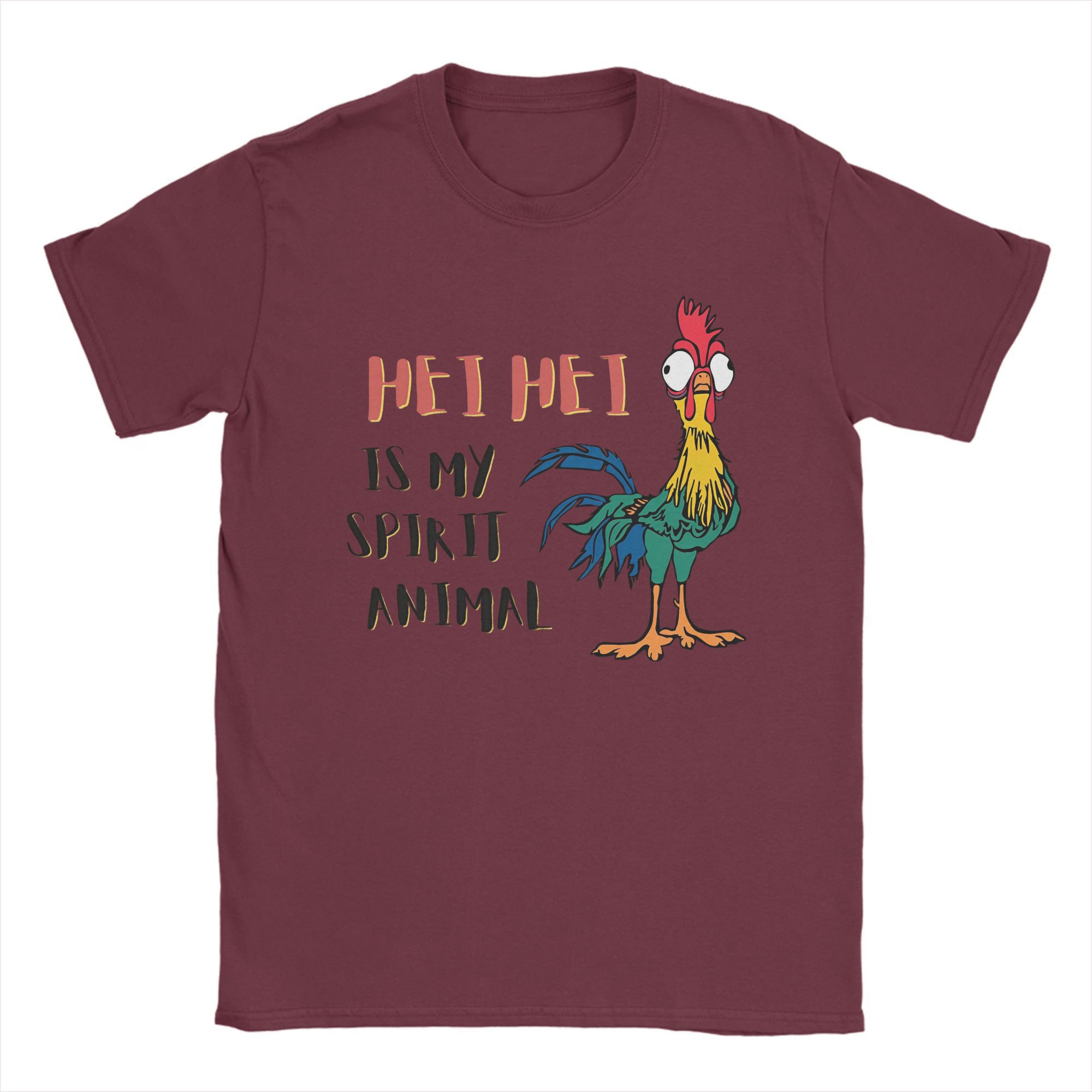 

Moana Hei Hei My Spirit Animal Men T Shirt Funny Chicken Tee Short Sleeve Round Collar T-Shirts 100% Cotton Printed merchandise M