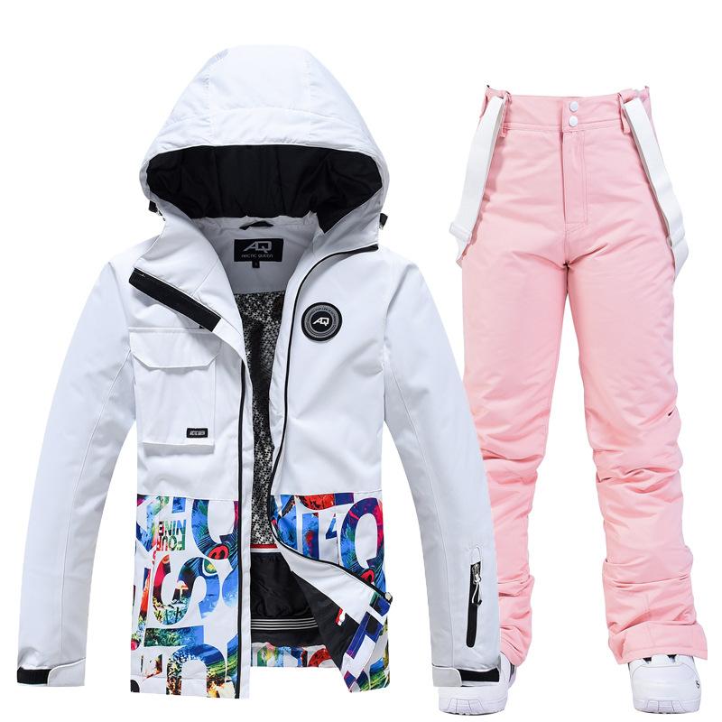 New ski suit, snowboard and double board men's and women's winter outdoor warm thickened ski suit set