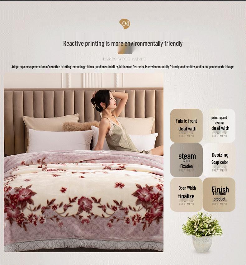 Raschel Plush Thickened Autumn/Winter Blanket - Warm Coral Fleece Quilt for Dorms & Beds