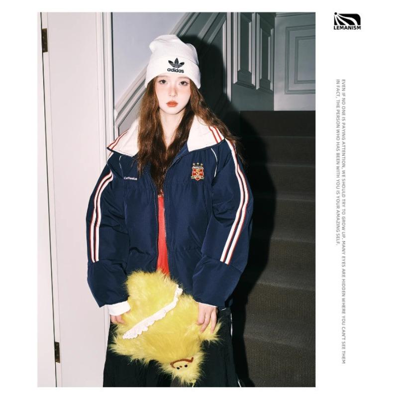 

Жіноча нова бавовняна куртка зимова бавовняна куртка bf Guochao ретро пухова бавовняна куртка студентська куртка для пари 2XL Темно-синій