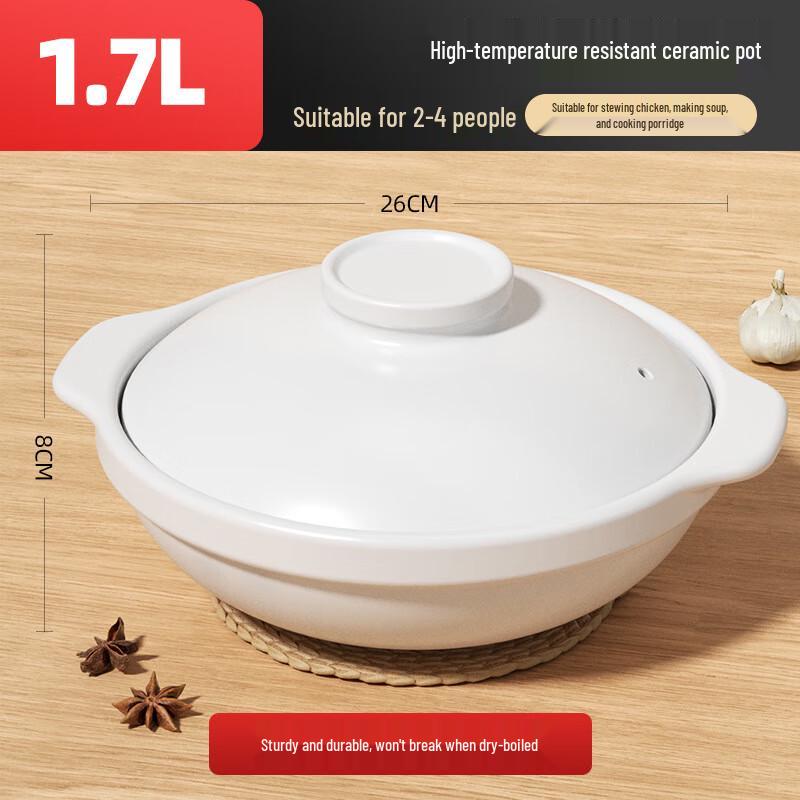 High-Temperature Clay Casserole Pot with Lid