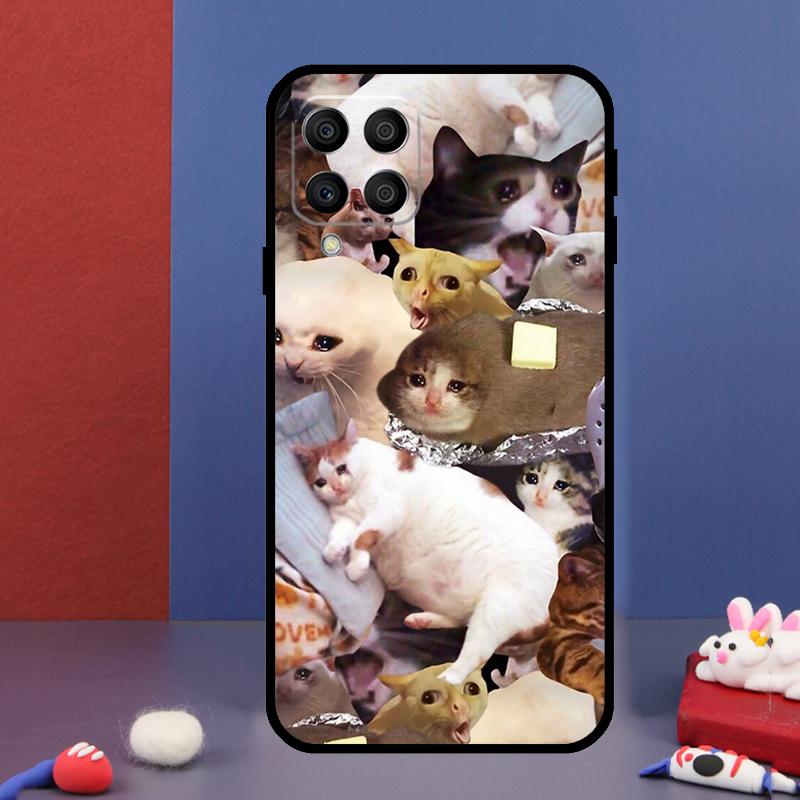 Crying Cat Memes And Dog For Samsung Galaxy M15 M55 M33 M13 M23 M53 M31 M51 M14 M34 M54 M20 M30s M52 M32 Phone Case