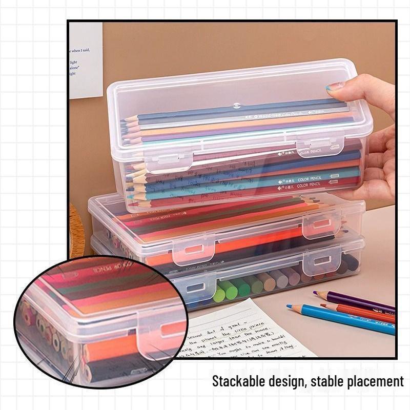 Large Capacity Transparent Pencil and Stationery Storage Case