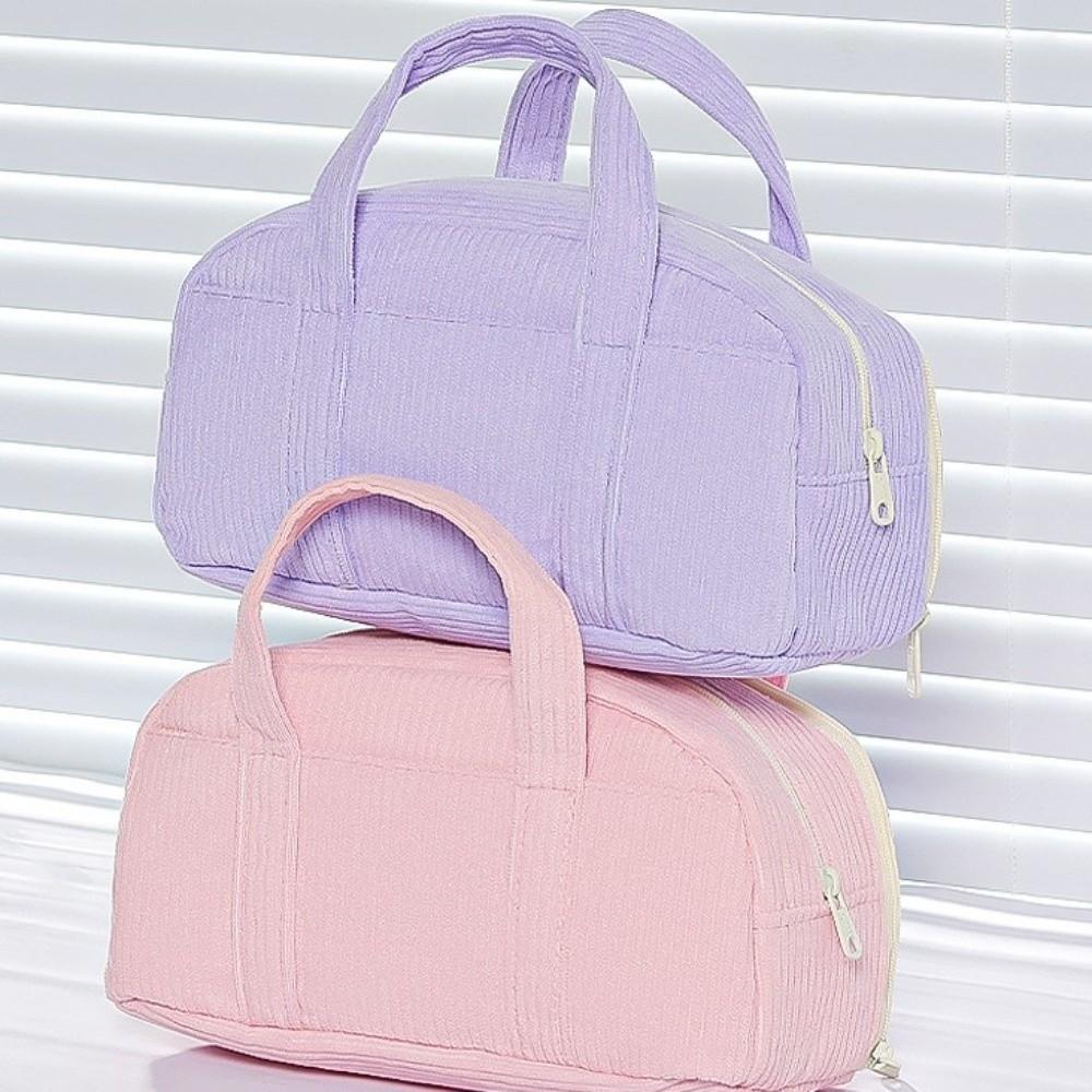 Handheld Colored Velvet Pencil Bag Thickened Pen Bag Office Organizer Stationery Bag Makeup Bag