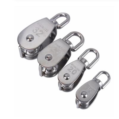 Stainless Steel Pulley M15/M20 M25 M32 Single Wheel Swivel Lifting Rope Pulley Set Bearing Lifting Wheel Tools