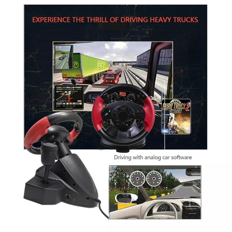 Gaming Steering Wheel Gamepad Racing Game Steering Wheel Dual Motor Vibration For FT33D3 D7 Series PC for  Console