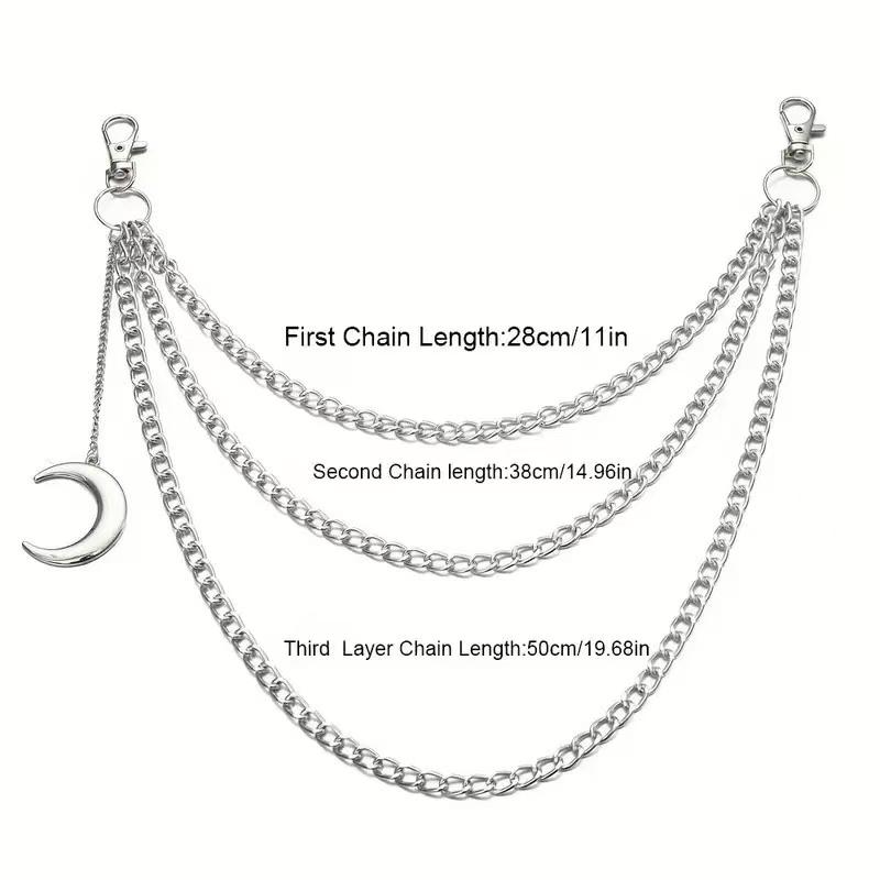 Moon Pendant Chain On The Jeans Pants Women Punk Keychains for Men woman Harajuku Rock and roll Accessories