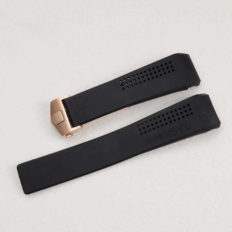 Bracelet For TAG HEUER CARRERA Watch Chain 20 22 24mm TPU Silicone Watch Strap Watch Accessories Rubber Watchband Chain