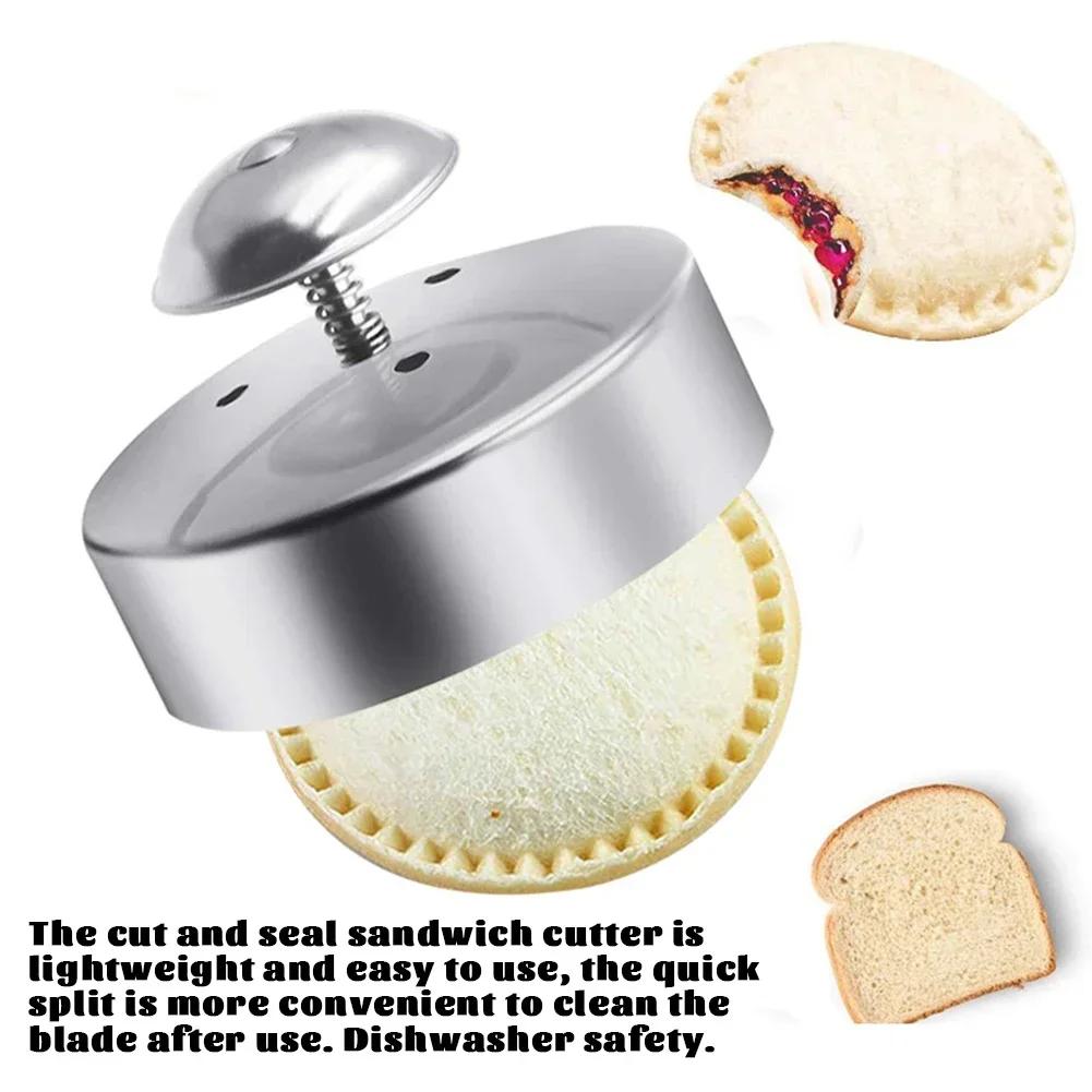 Sandwich Cutter Stainless Steel Sandwich Cutter And Sealer Push Type Cutter Sandwich Cutting Die Push 9*9*4cm Cutting Die Push