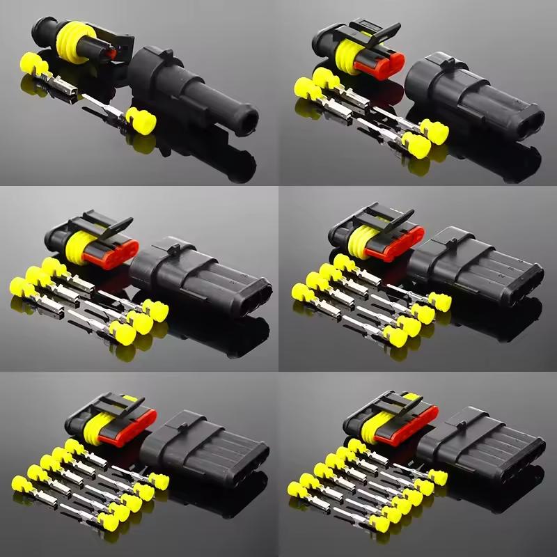 5 set 1/2/3/4/5/6 Pin Way AMP Tyco Super Sealed Automotive Wire Connector Electrical Plug Terminals for car waterproof connector
