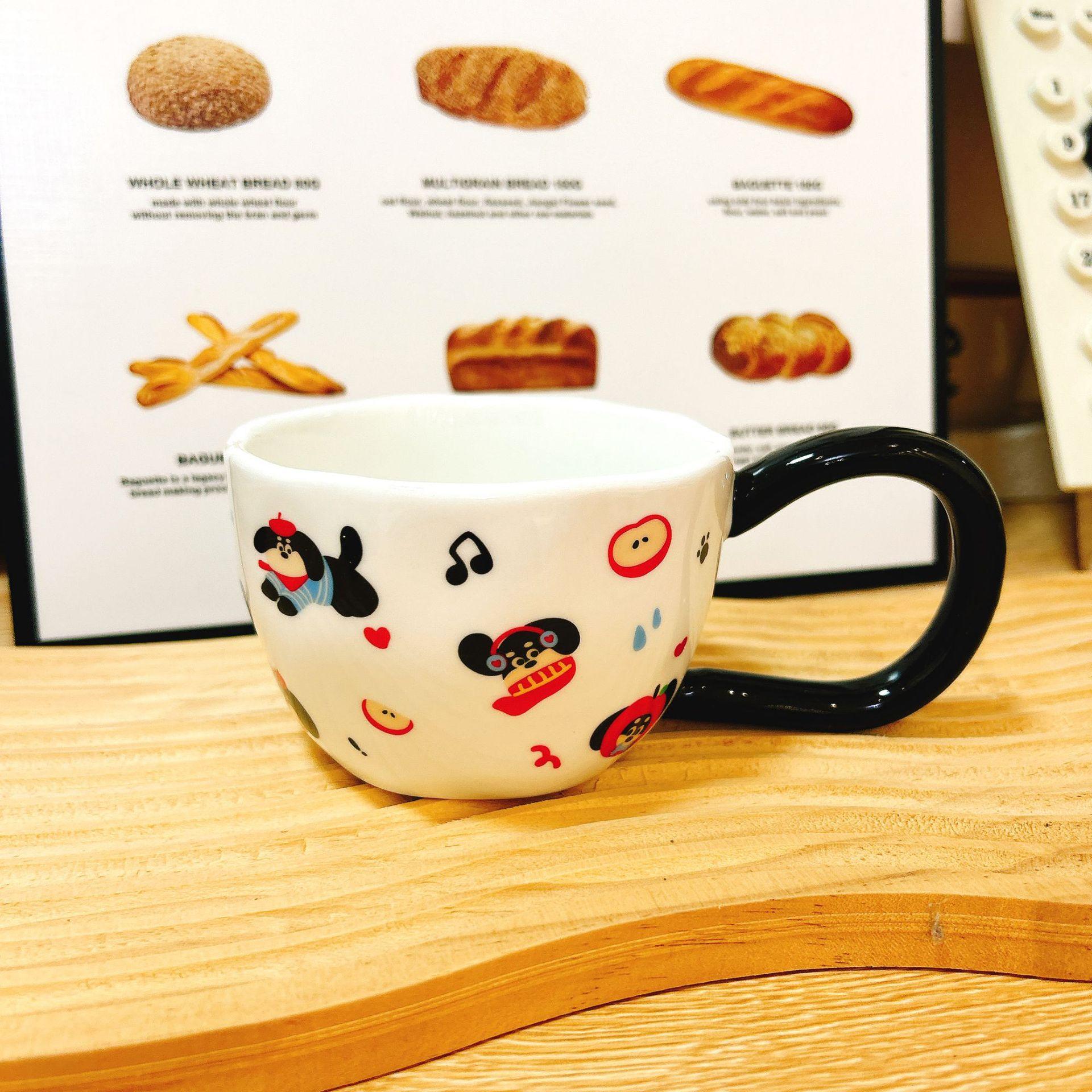 

Керамическая кружка Чашка Кофейная чашка Горошек Дом Завтрак Чашка для молока Большая рука Подарок Высокий внешний вид 340ML