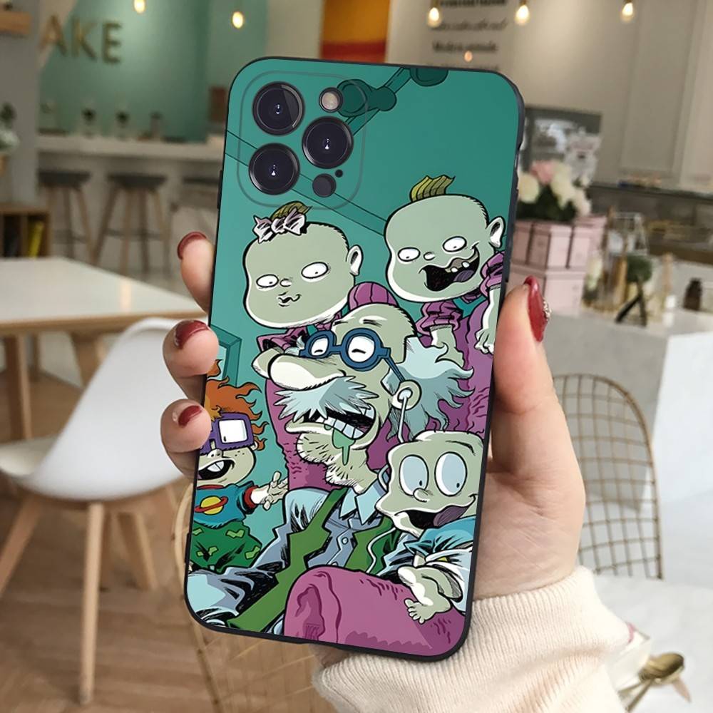 Cartoon Funny R-Rugrats Phone Case For Iphone 17 16 15 14 13 12 11 Pro Max Plus Black Shell Cover Case
