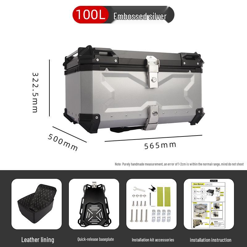 45L/100L Large Capacity Aluminum Alloy Electric Vehicle Tail Box for Motorcycles & Electric Bicycles