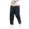 2024 Summer Men's Korean Style Casual Cotton Linen Pants: Loose, Straight-Leg, Chinese Style Cropped Trousers