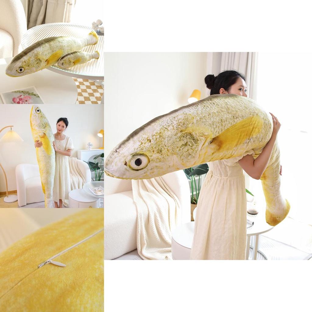 Entzückendes Großes Gelbes Fisch Plüschtier Kissen Für Chinajoy Fans 180cm Höhe!