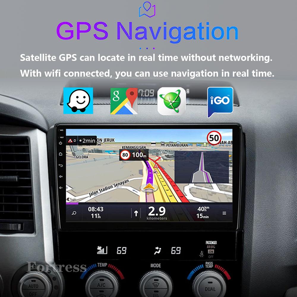 2Din Android Autoradio GPS for Toyota Tundra XK50 2007-2013 Sequoia XK60 2008-2017 Car Radio Multimedia Video Player Navi Stereo