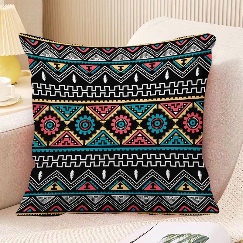 Bohemian Vintage Print Decorative Pillowcase Bedroom Living Room Square Cushion Pillowcase