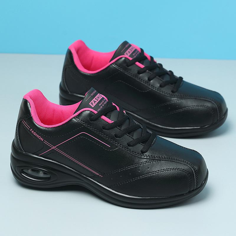Fashion Black Leather Sneakers For Women Shoes Wedges Platform Casual Sneakers Autumn Winter Women Sneakers Waterproof Sports Shoes