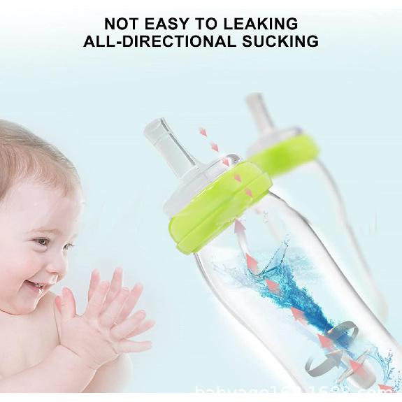 Jerliflyer 4pcs Bottle straws, hydrojug straw wide mouth silicone gravity ball design baby straw replacement no leakage baby drinking tools
