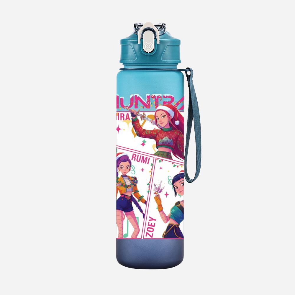 Cartoon Christmas K-Pop Demon Hunters Printed Large Capacity Drinking Cup Portable Outdoor 750Ml Water Bottle Sports Water Cup Children Kid Gift