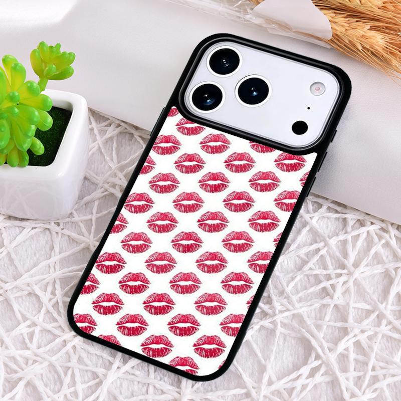 Kiss Me Red Lip Fundas Phone Case for iPhone 17 Air 16 15 11 12 14 13 Pro Max Shockproof Cover