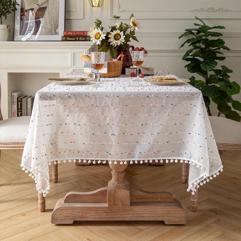Lace Tablecloth Decor Photo Background Cream Aesthetic Candy Tulle Dining Table Cover