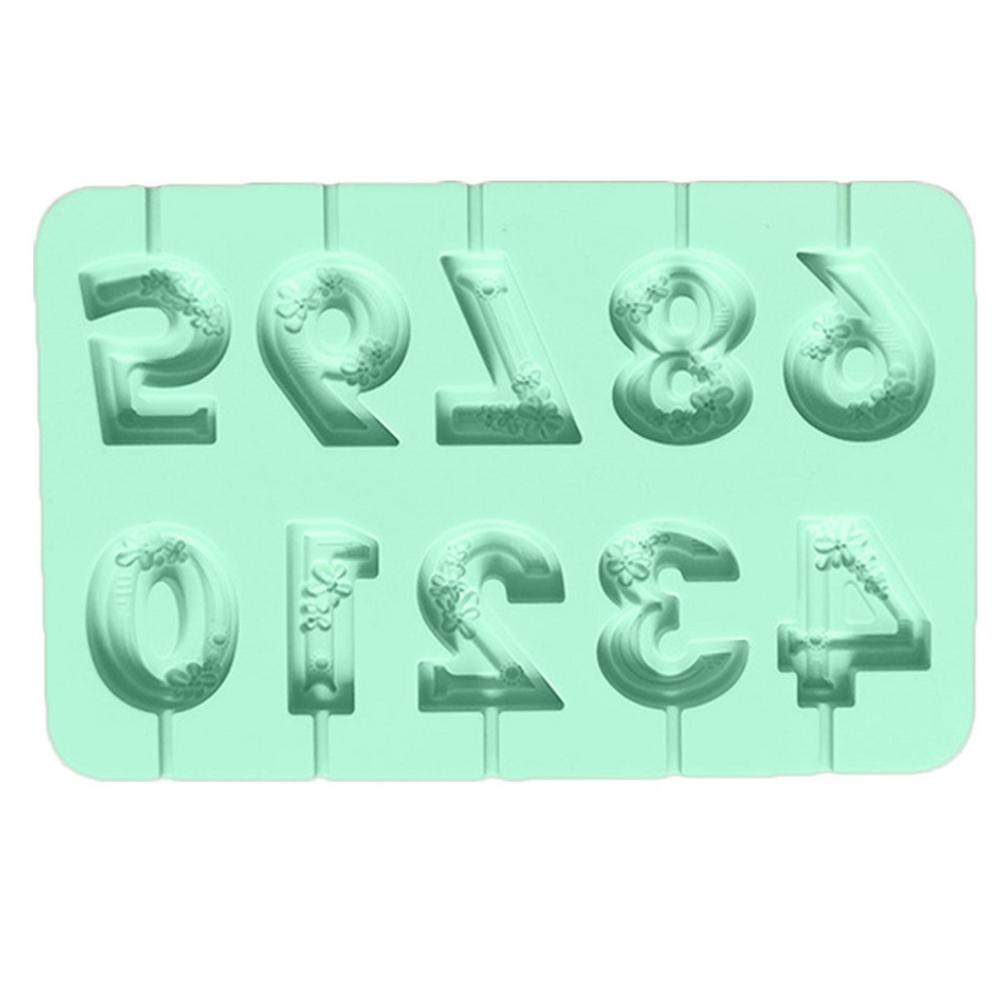 0-9 Numbers 3D Silicone Mold DIY Manual Candy Chocolate Cupcake Topper Decorating Tool For Graduation Celebration Party Supplies