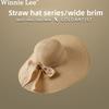Straw Hat Women's Summer Beach Hat Sun Protection UV Protection Sun Hat Large Brim Straw Visor