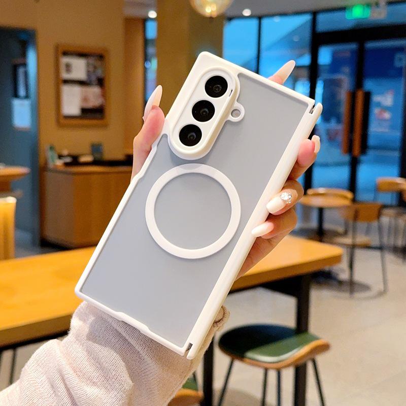 Samsung Z Fold 7 Magnetic Charging Case, Double-Axis Hinge, Matte Finish, Full Coverage Protective Skin.