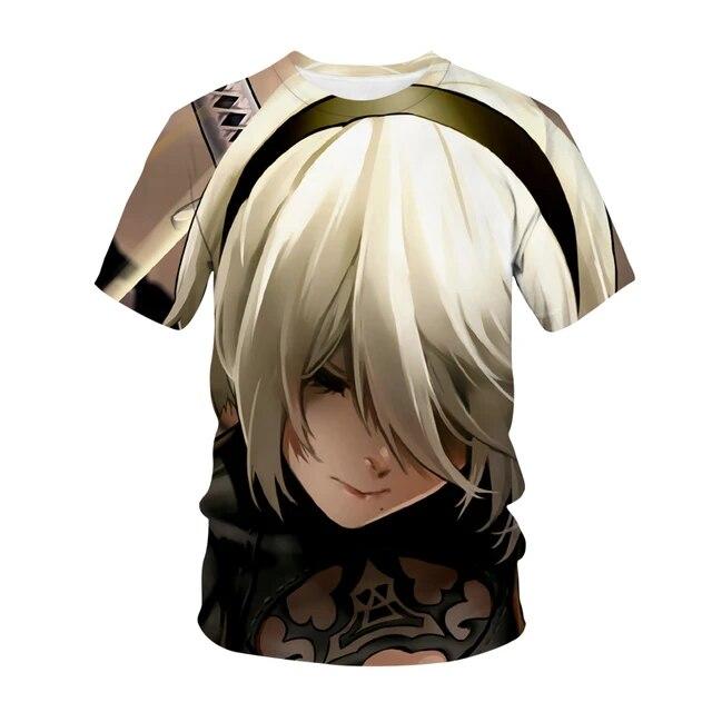 Nier Automata 3D T-shirt stampata Anime Gioco Sexy Ragazza carina 2B Streetwear Uomo Donna Moda Harajuku Magliette Top