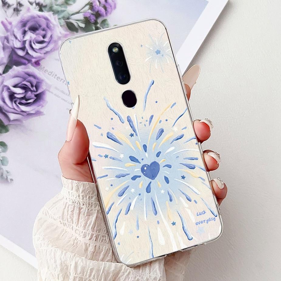 For Oppo F11 Case CPH1913 CPH1911 Colorful Flowers Painted Cover Soft Silicone Phone Case For Oppo F11 Pro F 11 OppoF11 Pro Bags