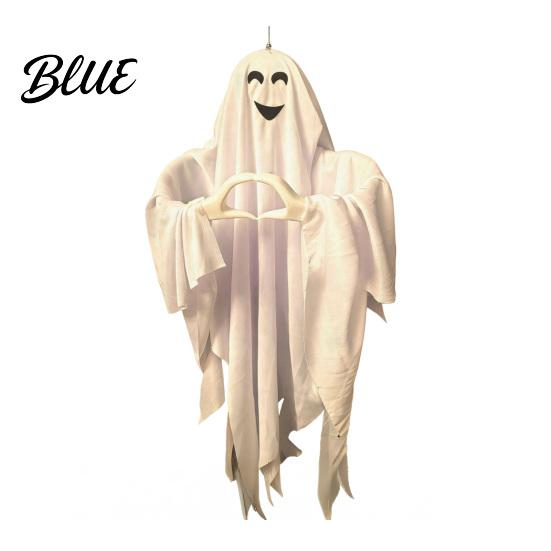 Halloween Courtyard Decor Ghost Pendant Heart Hand Gesture Cloaked Messenger Statue Luminous Eyes Pendant Light Up Outdoor Lawn Ornament,