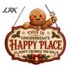 Christmas Bedroom Door Decor This Is Our Blessed Happy Place Sign, Welcome Front Durable Wooden Holiday Sign Hanger Decoration, Rustic Wall