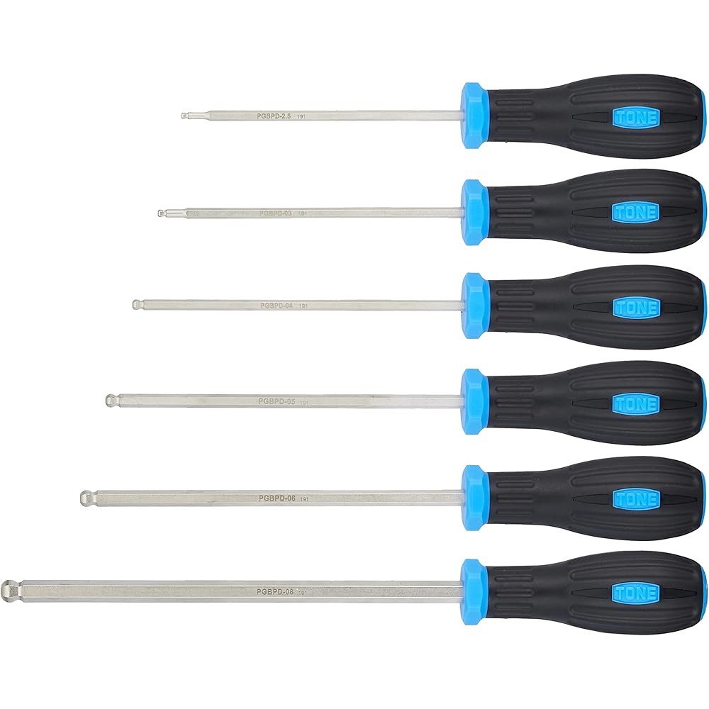 

Tone Power Grip Ball Point Driver Set PGBPD600 Blue 6-Piece Tool Kit
