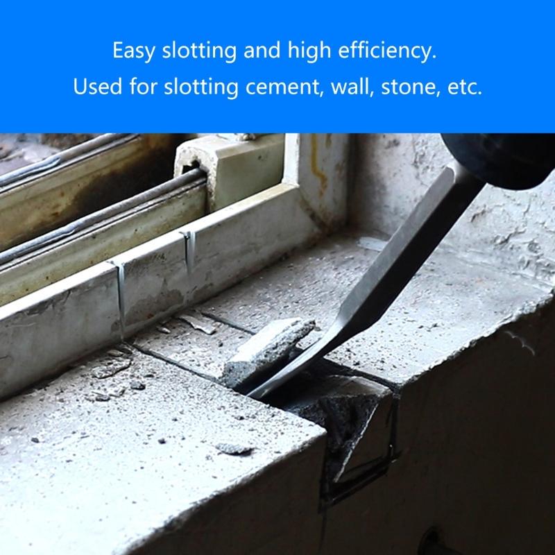 Square Hexagonal Handle Bent Flat Chisel Bit for Electric Pickaxe Head Shovel Hammer Impact Drill Bit (1 Pack)