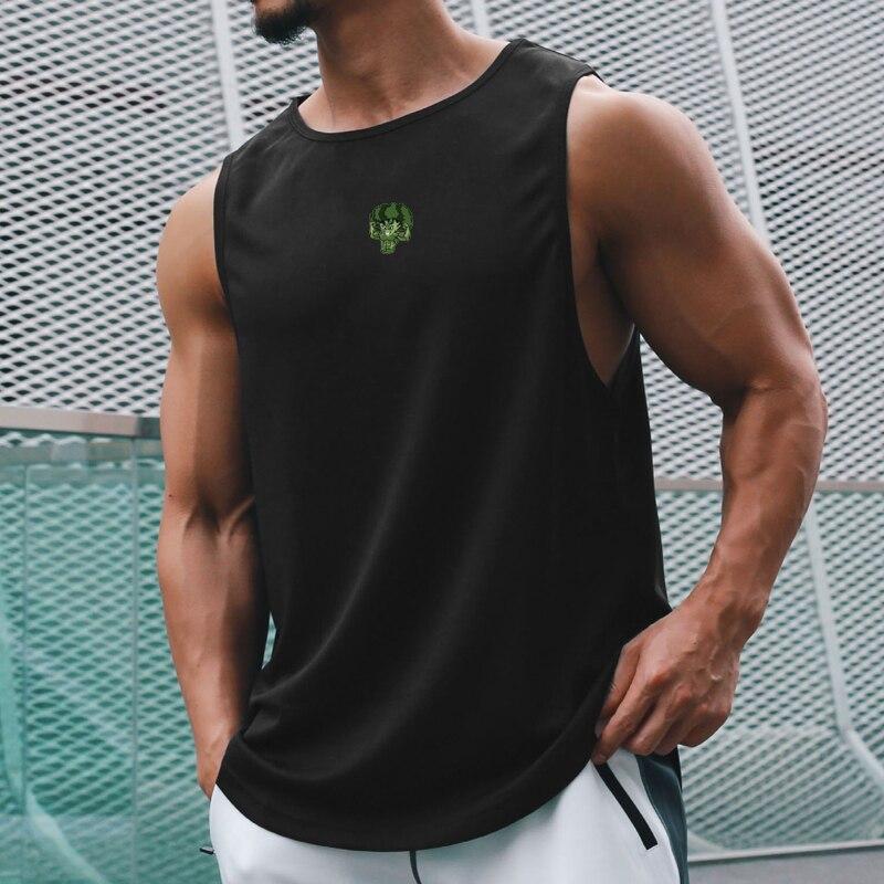 Muscleguys Summer Hot-sale Gym Wear Men’s Printed Bodybuilding Fitness Sleeveless T-shirts Workout Quick-drying Breathable Vest
