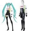 Hatsune Cosplay Miku Costume Racing Suit Wig Set Women Halloween Bodysuit Jacket