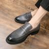 Fashion 2024 New Men Loafers Formal Leather Shoes Elegant Dress Shoe Simple Slip On Man Casual Work Shoes Flat Shoes Classic Moccasins