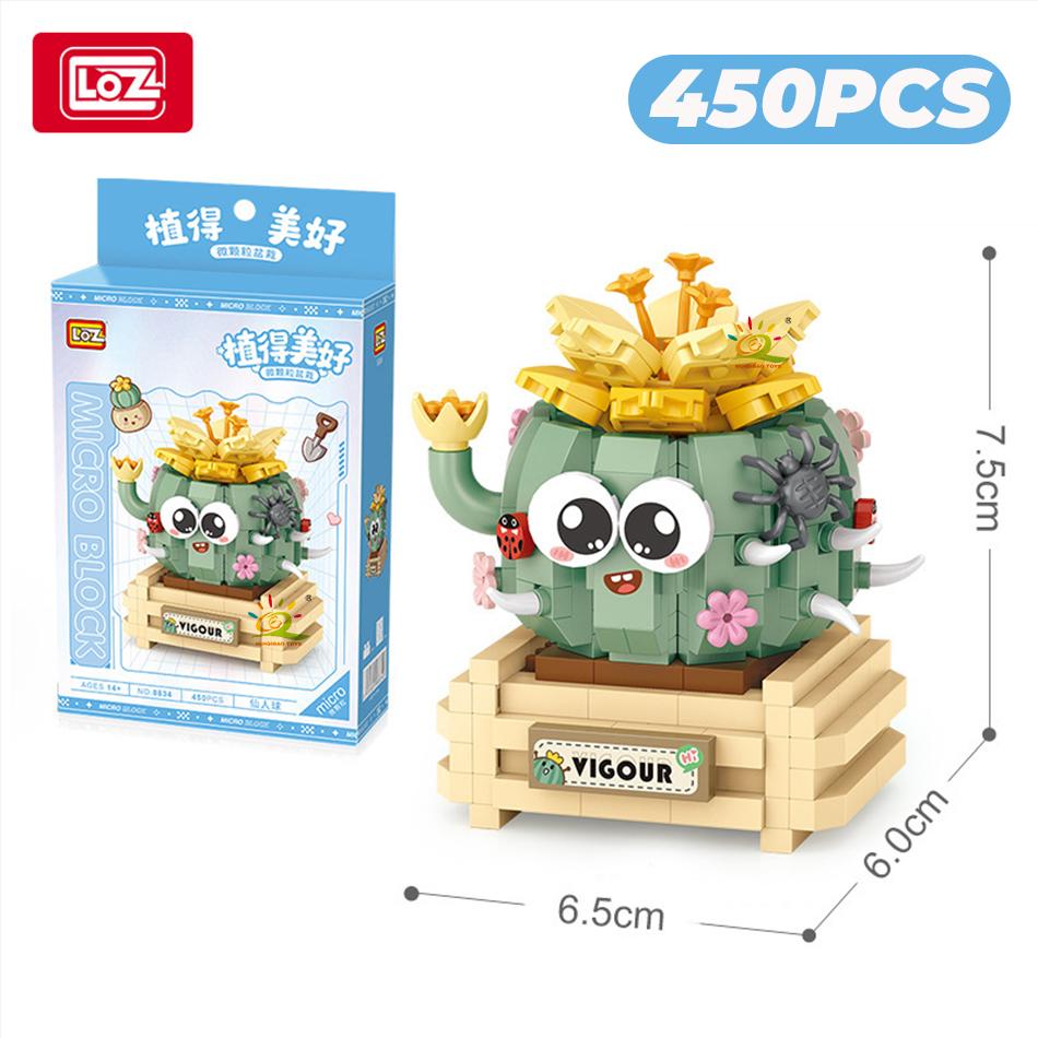 Non-Toxic Loz 3D Bouquet Succulent Plant Cactus Building Block Flower Toy Home Decoration Plant Bricks Rose Assembly Brick Toys Children