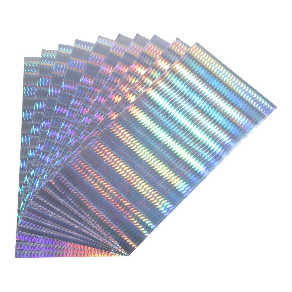 10Pcs Holographic Adhesive Film Flash Lure Tape Flash Artificial Fish Skin DIY Jig Sticker for Fishing Lure Making DIY
