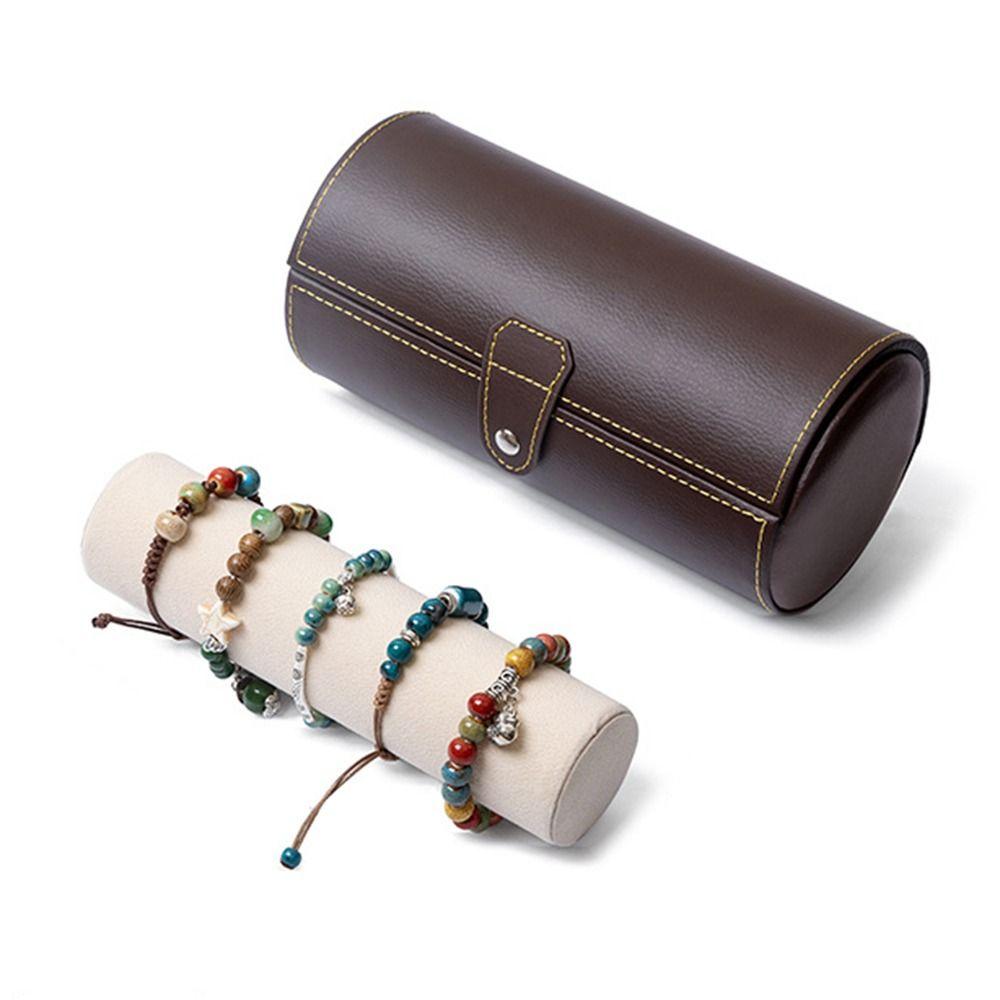 Étui de voyage porte-montre portable Cylindrique Porte-rangement pour bracelets Collection antique