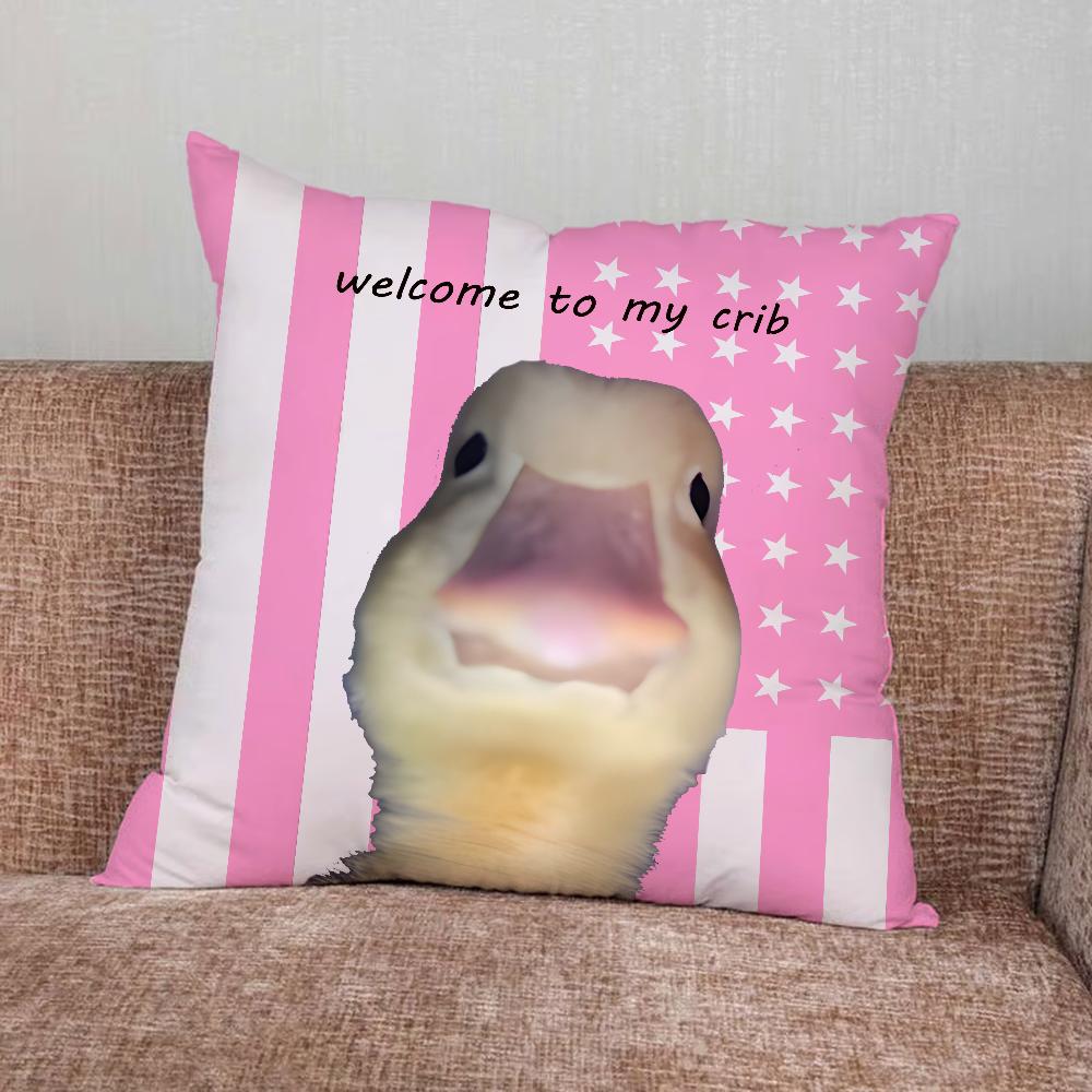 Welcome To My Crib Duck Pillow Case For Home Bedroom Car Office Decoration Living Room Sofa Cushion Cover Suitable