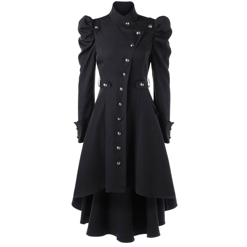 Dámská retro bunda Vintage Steampunk Long Coat Gothic Overcoat Ladies