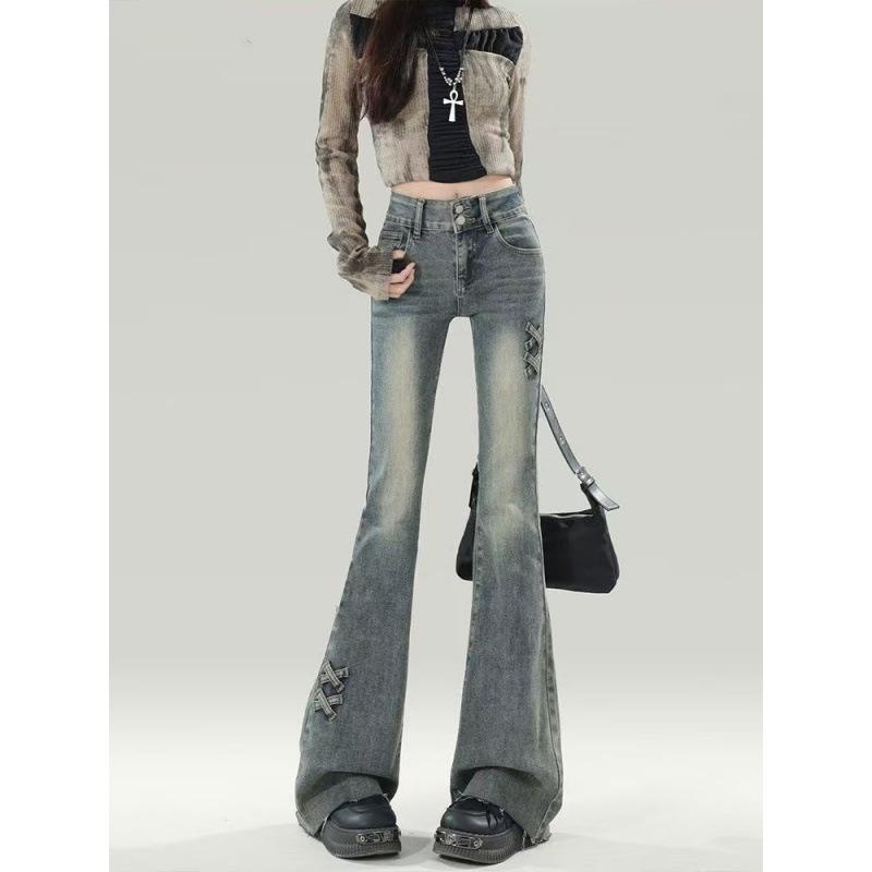 American Vintage Blue High-Waisted Slim-Fit Flare Jeans - New Trend, Student Micro-Flare Style S